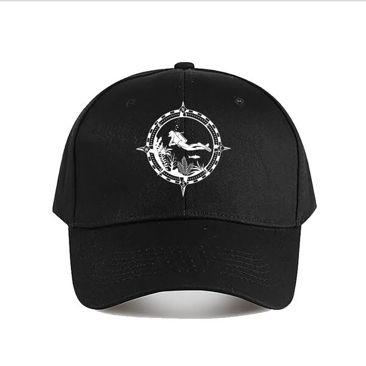 Scuba Diver Compass Ocean Reef Baseball Cap Fashion Men Sunhat Women's Outdoor Sports