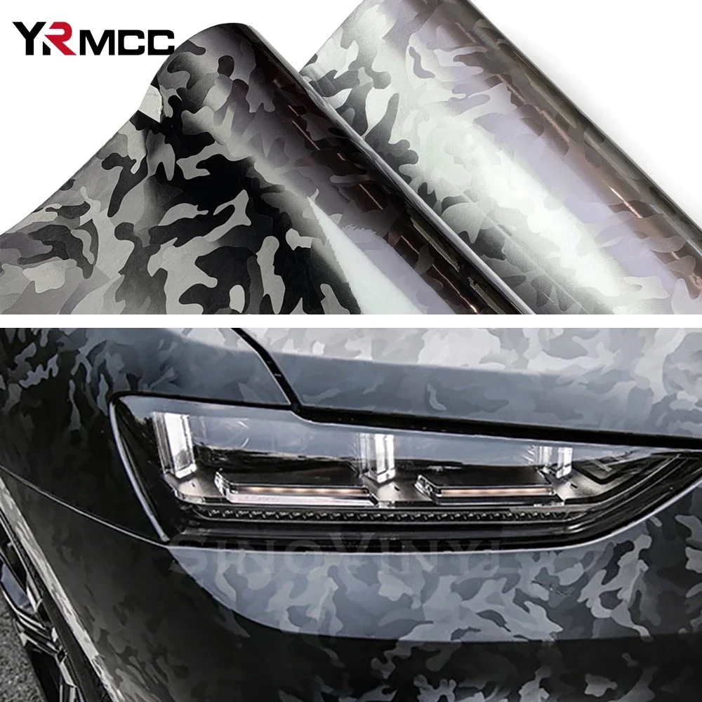 Carbon Fiber Film Ghost Gray Silver Glossy Car Sticker Anti Scratch PVC Forged Carbon Fiber Vinyl Wrap Films for Car Accessories