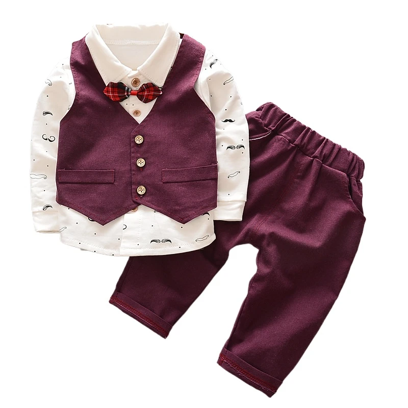 New Spring Autumn Baby Clothes Children Boys Casual Vest Shirt Pants 3Pcs/Sets Toddler Clothing Infant Costume Kids Tracksuits