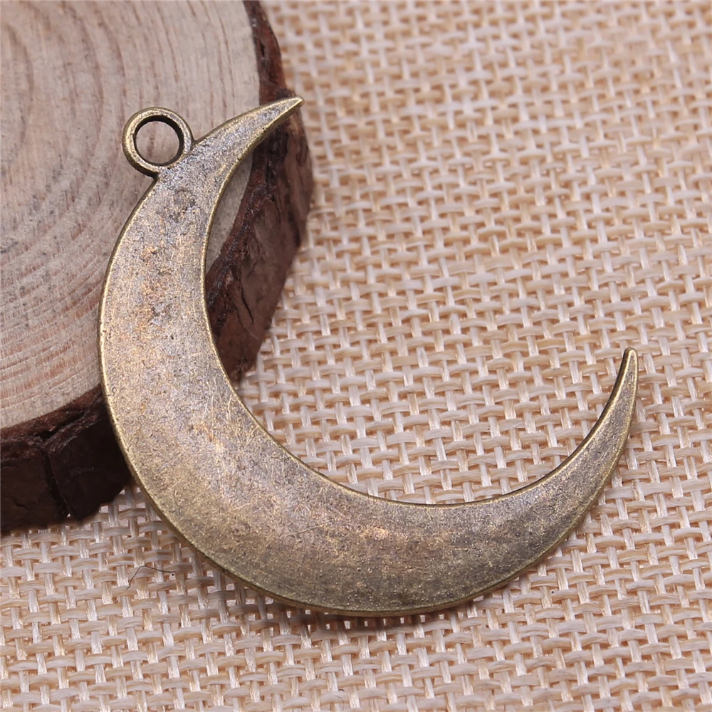 WYSIWYG 4pcs 43x32mm Jewelry Making DIY Handmade Craft Charms 4 Colors Big Crescent Moon Pendant Charms