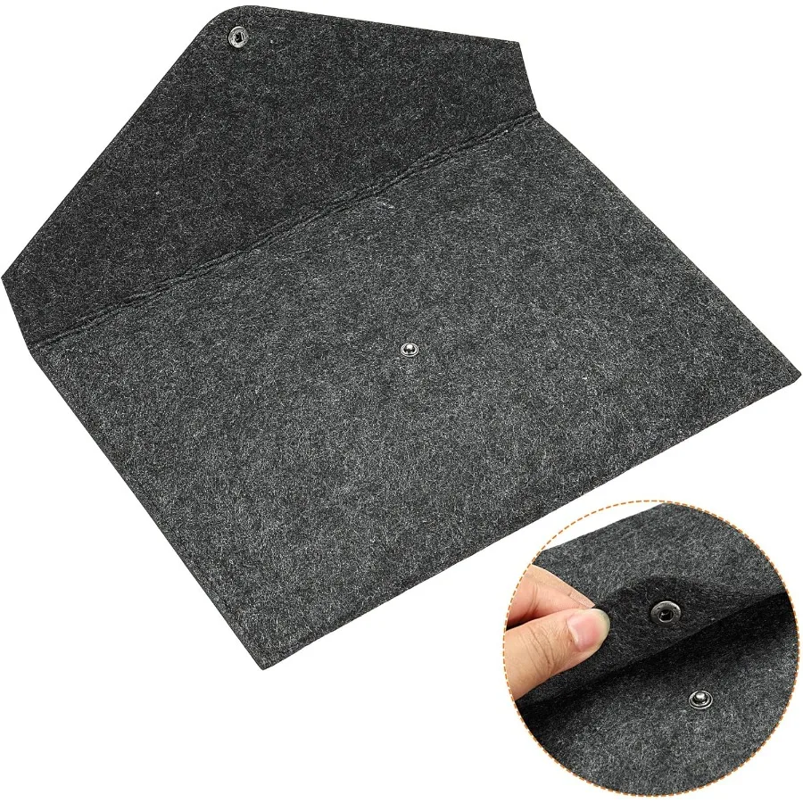 Borsa per documenti Cartella in feltro Confezione da 2 buste A4 Custodia per documenti Organizzatore per ufficio Affari Grigio scuro