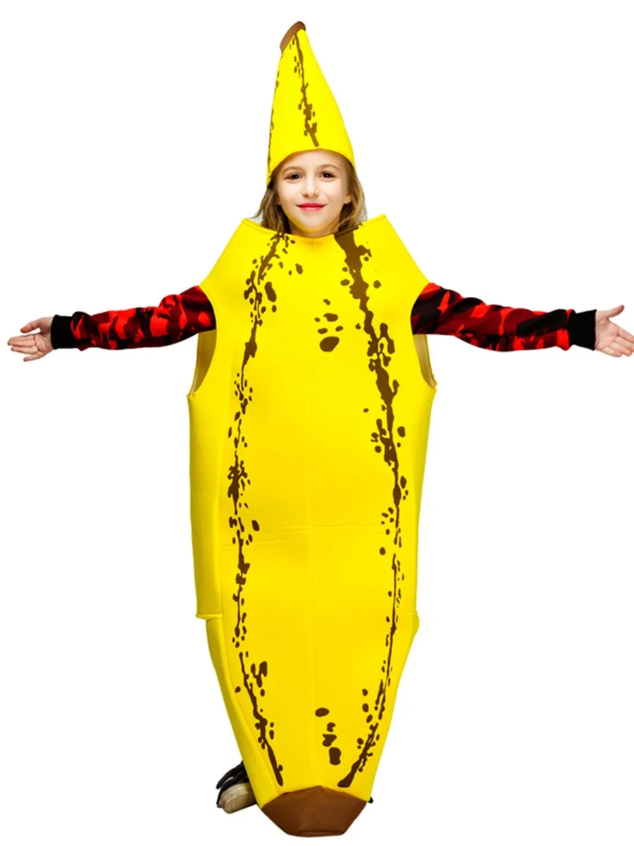 Adults Kids Halloween Funny Cosplay Banana Costumes Parent-Child Costumes Couple Costumes Performance Carnival Fruit Costumes