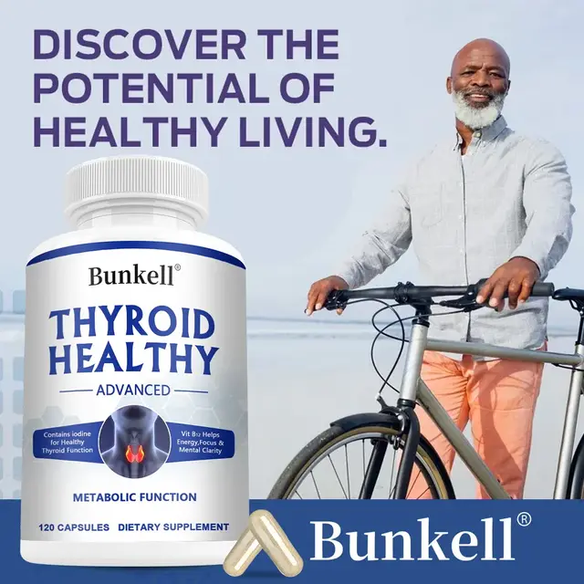Thyroid Support Supplement for Women and Men, with Iodine, B12 and