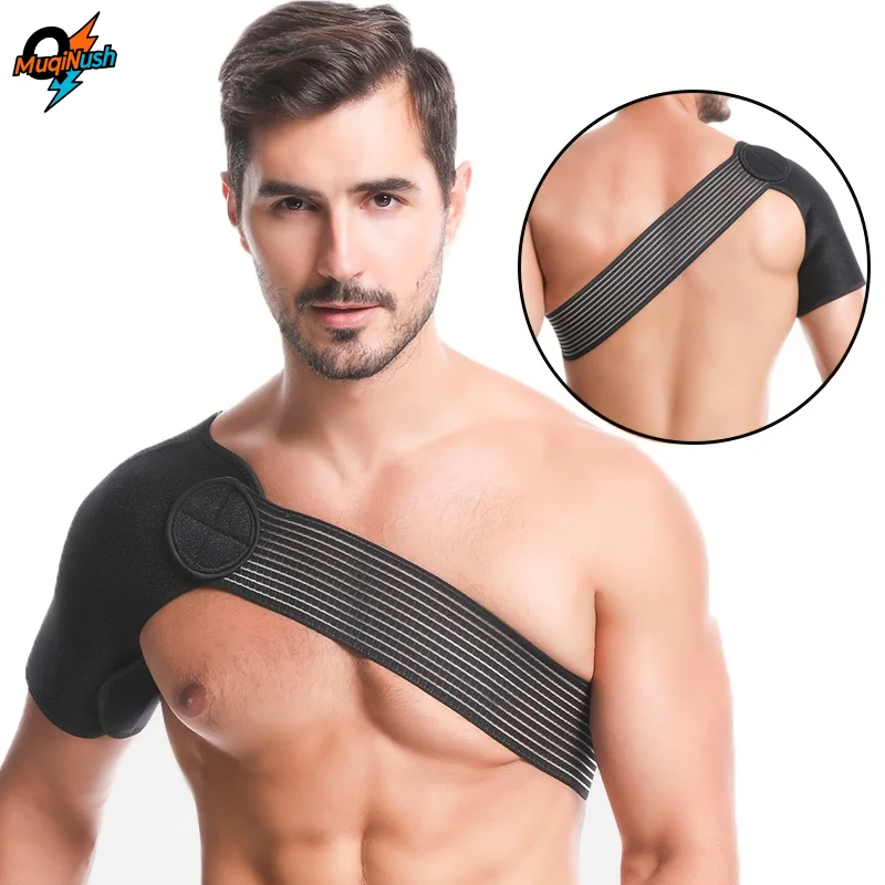

MuqiNush Adjustable Compression Shoulder Support Strap With Left Right Arm Pressure For Weightlifting Relieve Pain Dislocation