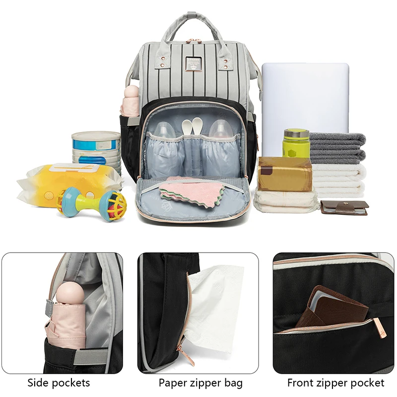 LEQUEEN Mommy Diaper Bags Waterproof Backpack Mummy Large Capacity Travel Nappy bags Multi-function Maternity Bags for Baby Care