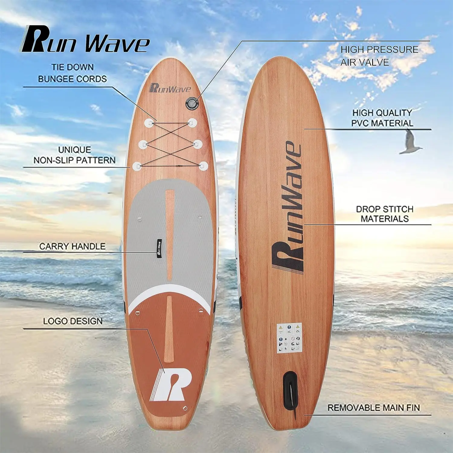 Paddle Board 11'×33''×6''(6'' Thick) Non-Slip Deck with Premium SUP Accessories