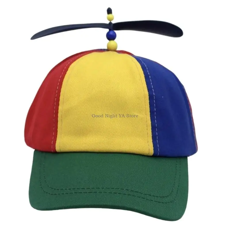  2Pcs Eye Catching Helical Propeller Hats In Bright Rainbow Shades Comfortable And Durable Cotton For Various Ages