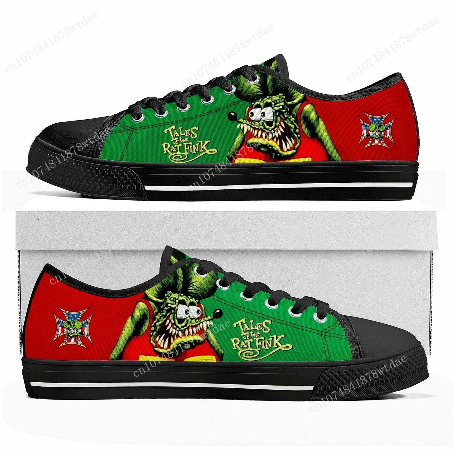 Tales Of The Rat Fink Low Top Sneakers Womens Mens High Quality Canvas Sneaker Casual Anime Cartoon Customize Shoes