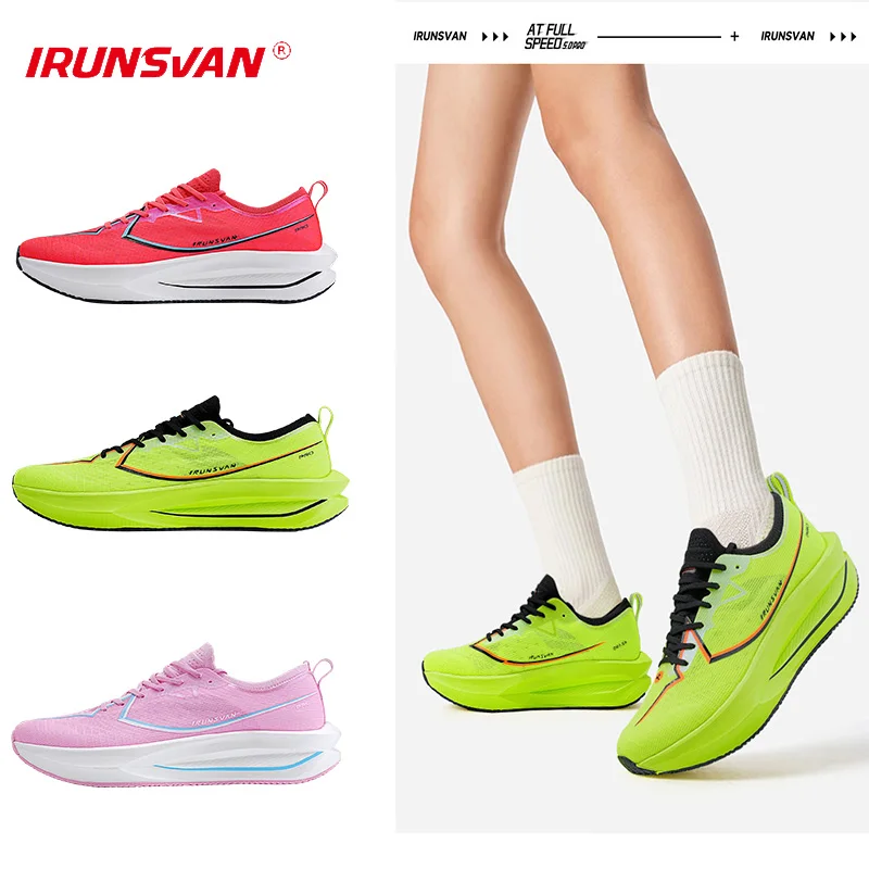 IRUNSVAN AT FULL SPEED 5.0 PRO [5-15km] Carbon fiber board running shoes lightweight Unisex mesh breathable training shoes 25133