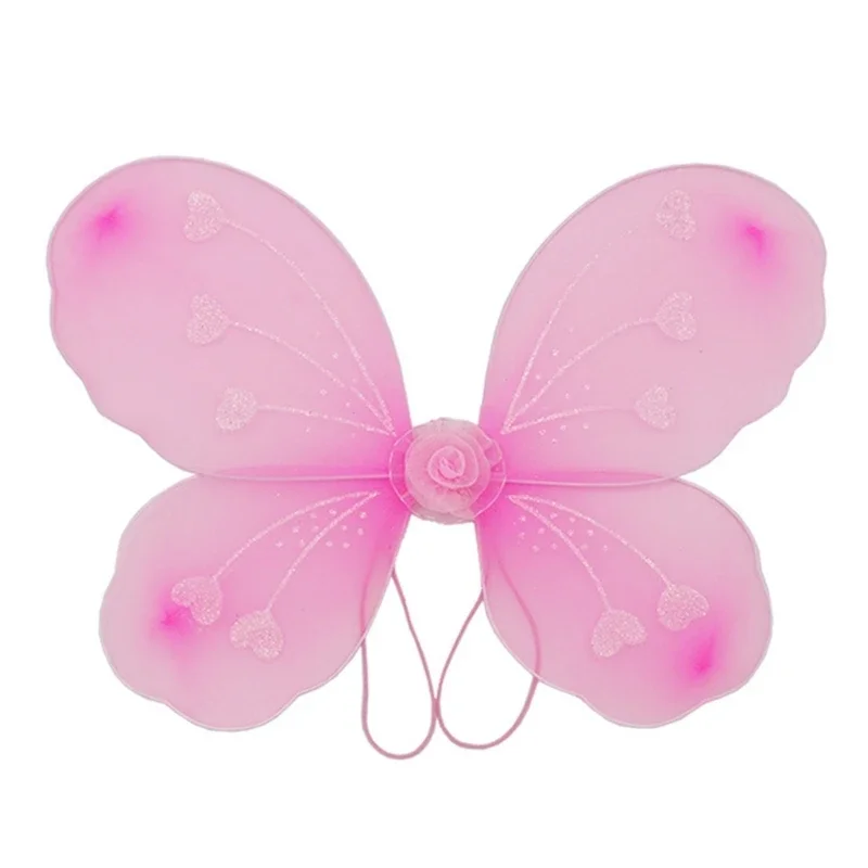 Kinder Mädchen verkleiden sich Rock funkelnder transparenter Schmetterlingsflügel und Haarschmuck Kinder Prinzessin Fee Kostüm