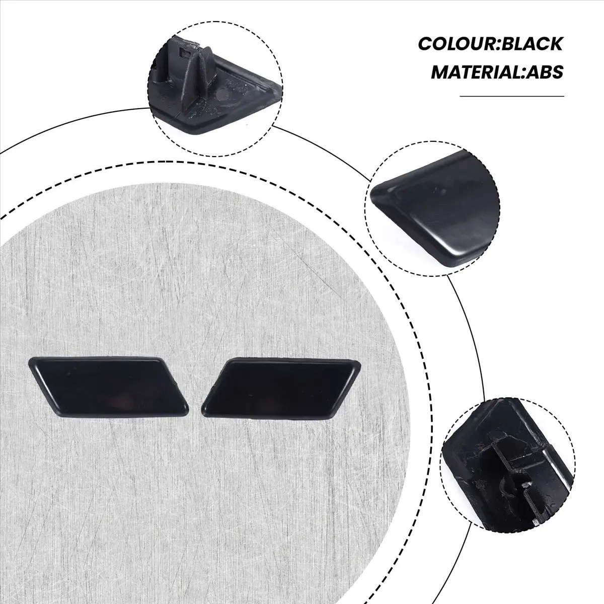 NCSMT 2Pcs Left Right Headlight Washer Nozzle Cover for Toyota Camry ACV40 2006-2009 85382-06020 85381-06050