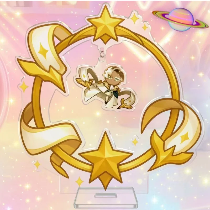Акриловые подставки-качалки для фигурок Cookie Run Kingdom: Golden Cheese Cookie, Pure Vanilla Cookie. Аниме-атрибутика. Изысканный подарок.