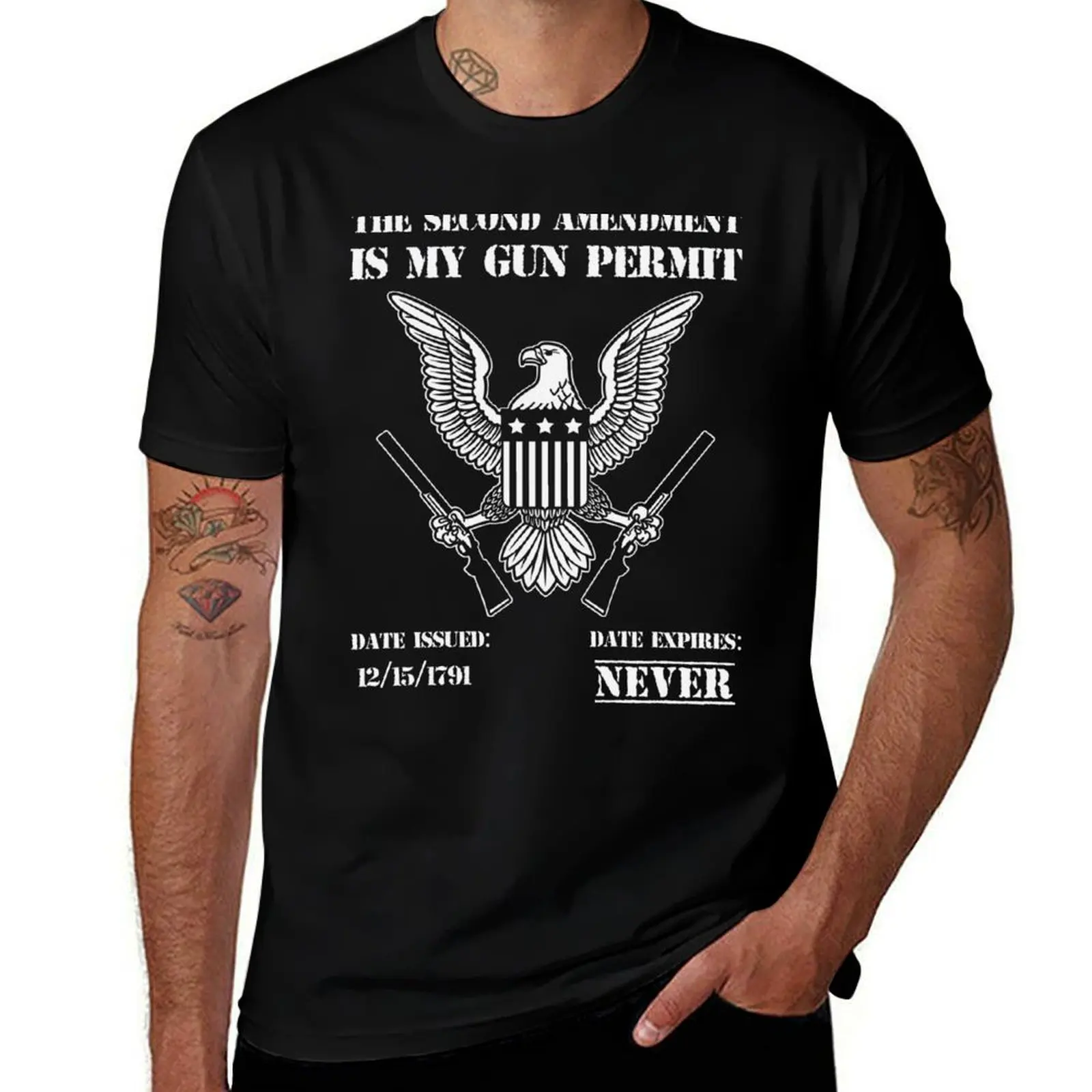 The second amendment is my gun permit T-Shirt Plus Size Basic Cotton T-Shirt