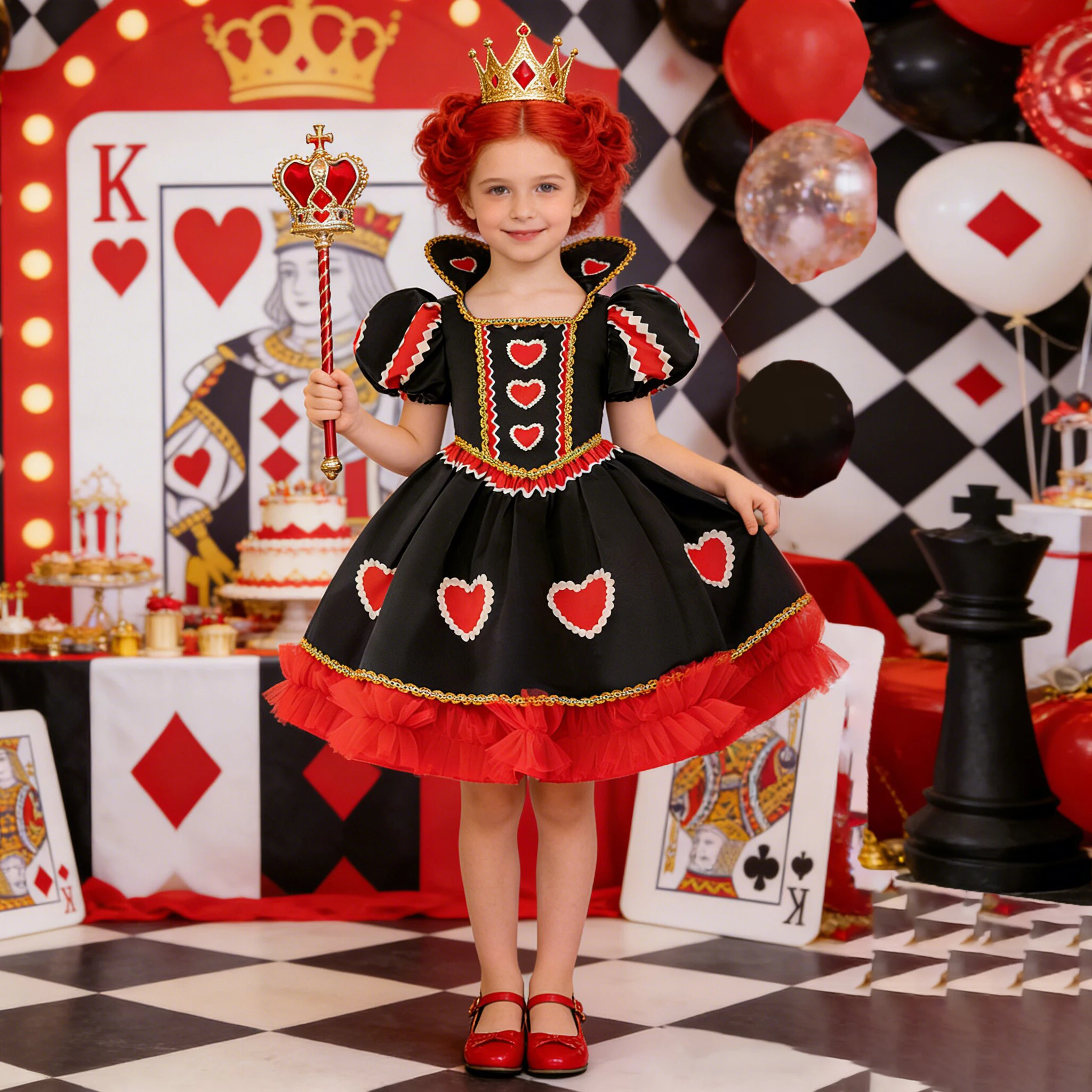 Vestido de Gala de Honra Infantil Cor Vermelho