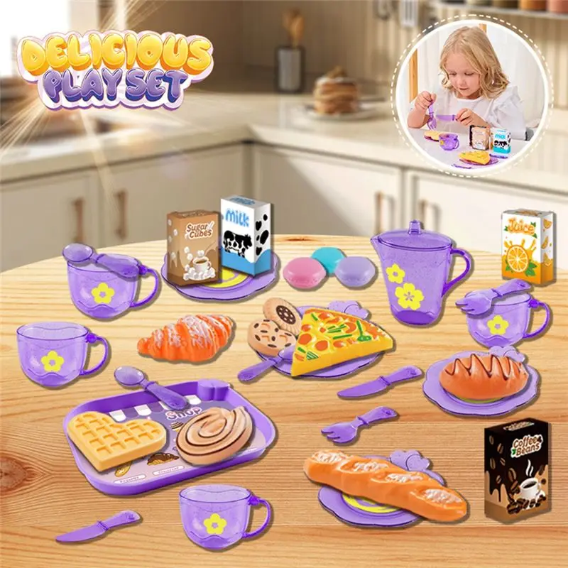 

Игровой набор FBIL-33Pc Play House Kitchen Set для детей, набор для чаепития, ролевые игры с десертами и посудой