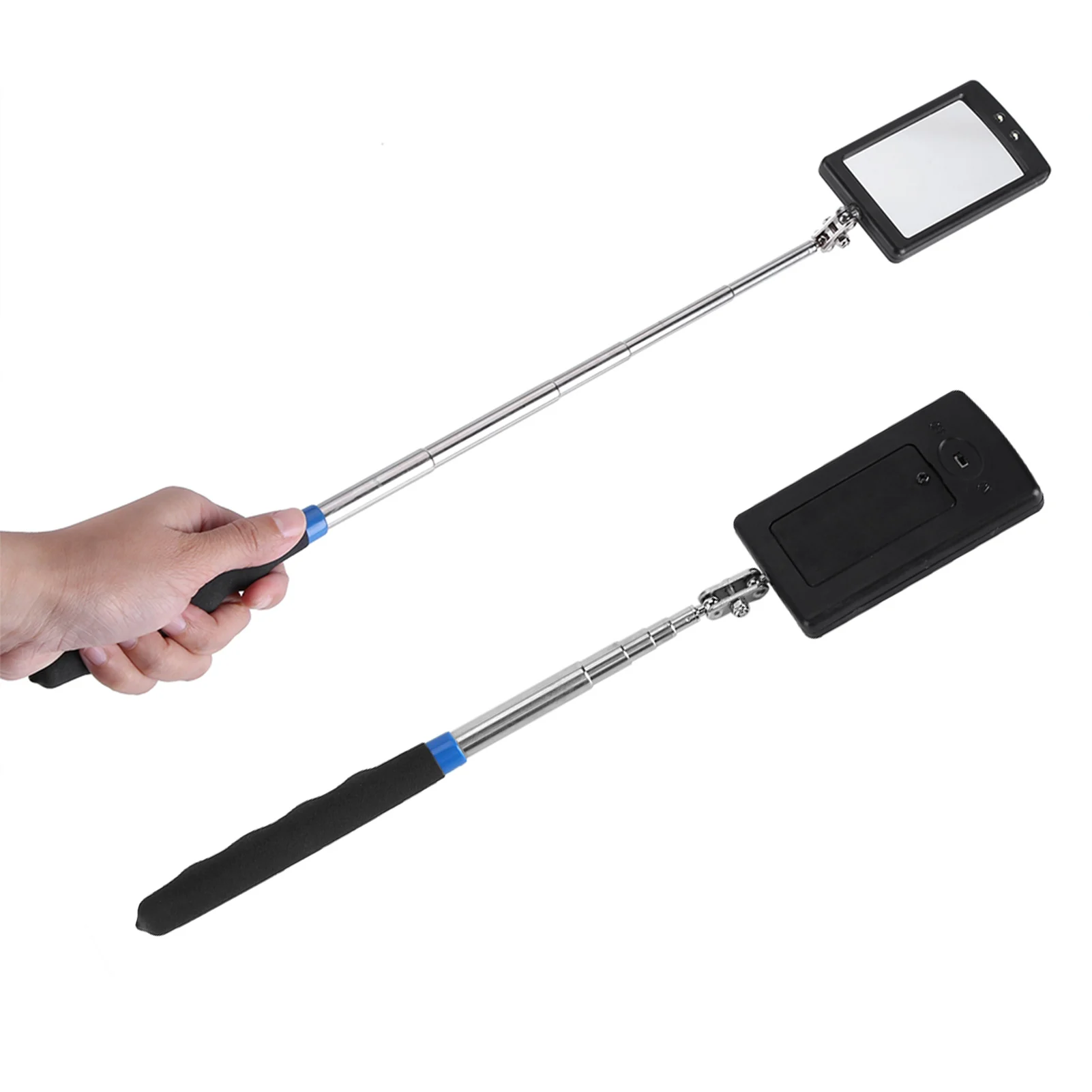 ZK40 Telescoping LED Lighted Flexible Adjustable Inspection Mirror 360 Degree Swivel Extend Tool