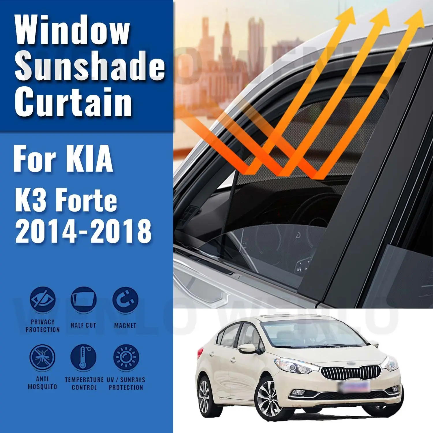 

For KIA K3 Forte 2014-2018 Car Side Window Sunshade Windshield Magnetic Sun Shade Solar Protection Parasol Children Curtains