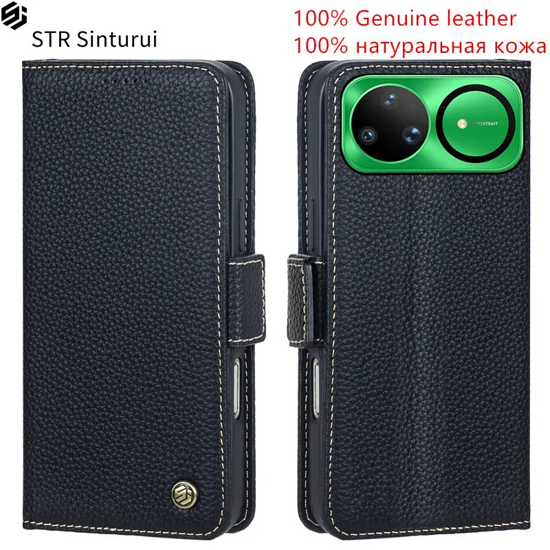 

STR Genuine leather lychee grain card Slot Wallet Cover For Huawei nova 15 14 Ultra 13 Pro Lite 14i 13i shockproof phone Case