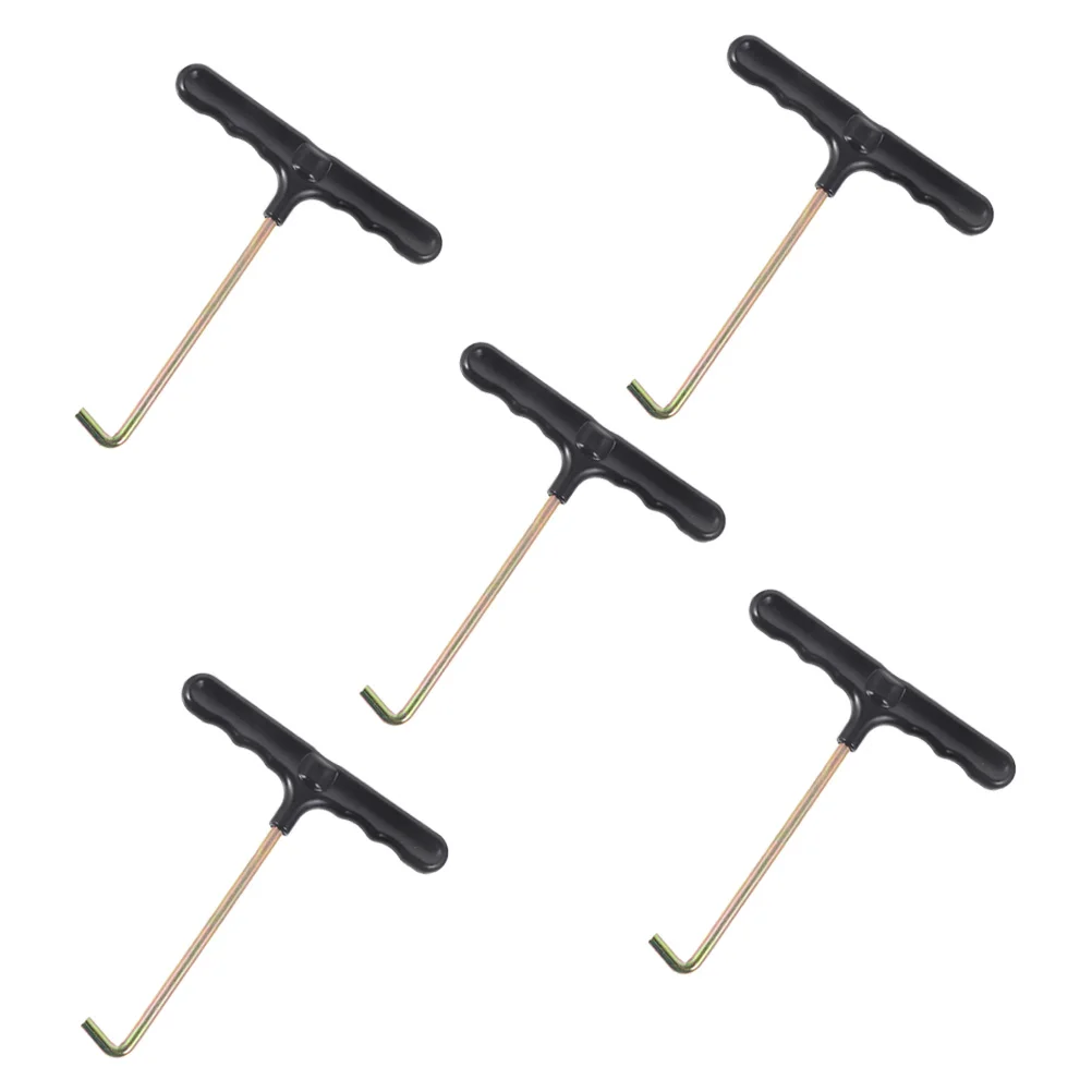 5 Pcs Shoes Ties Shoelace Tightener Supplies Pulling Tool Tightening T-shaped Hooks Black Professional Tighteners