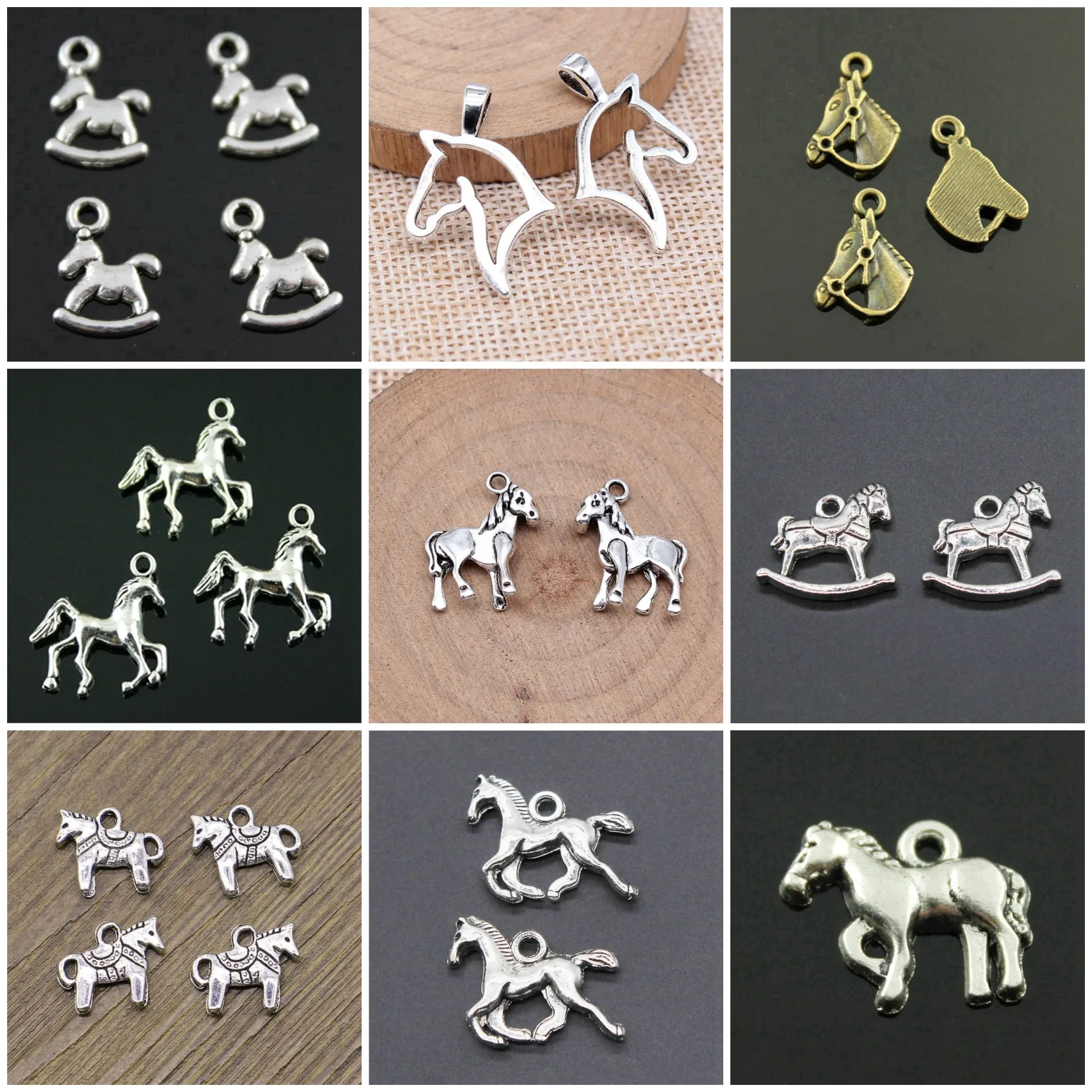 Zinc Alloy Mini Pony Horse Charms Pendant Equestrian For Keychain Earring Necklace Jewelry Accessories