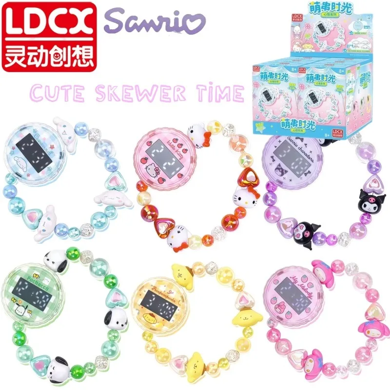 

LDCX Sanrio Family Watch DIYBracelet Blind Box Kawaii Kuromi Kitty Melody Mystery Box Beaded Bracelet Anime Decoration Toy Gift