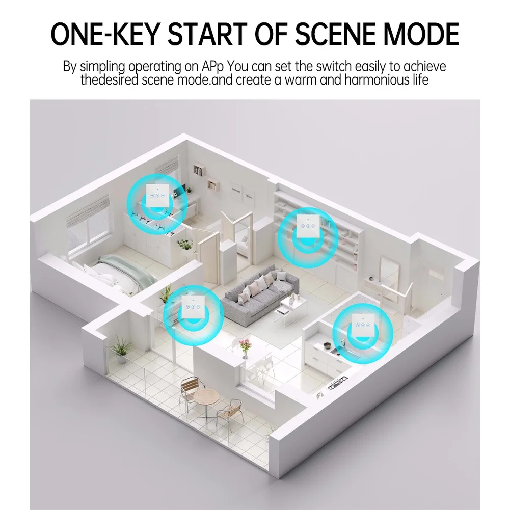 Bedroom Black WiFi for Smart Curtain Automated Curtain Scheduling Timing Switch Roller Switch Touch Sensitive Panel
