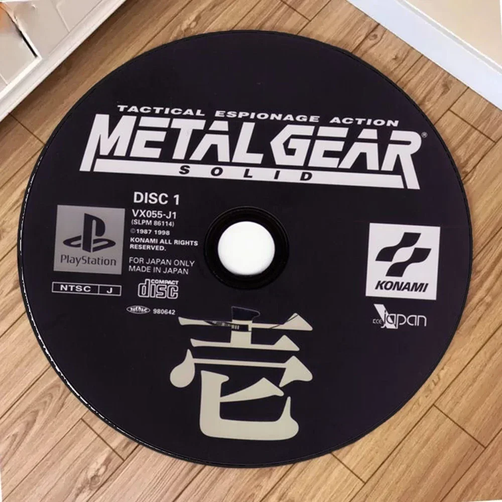 Image of „METAL GEAR“ Bedruckter runder Teppich, CD-Cartoon, runder Teppich für Küche, rutschfest, waschbar, Badezimmer, Flur, Eingang, Bodenmatte, Dekor