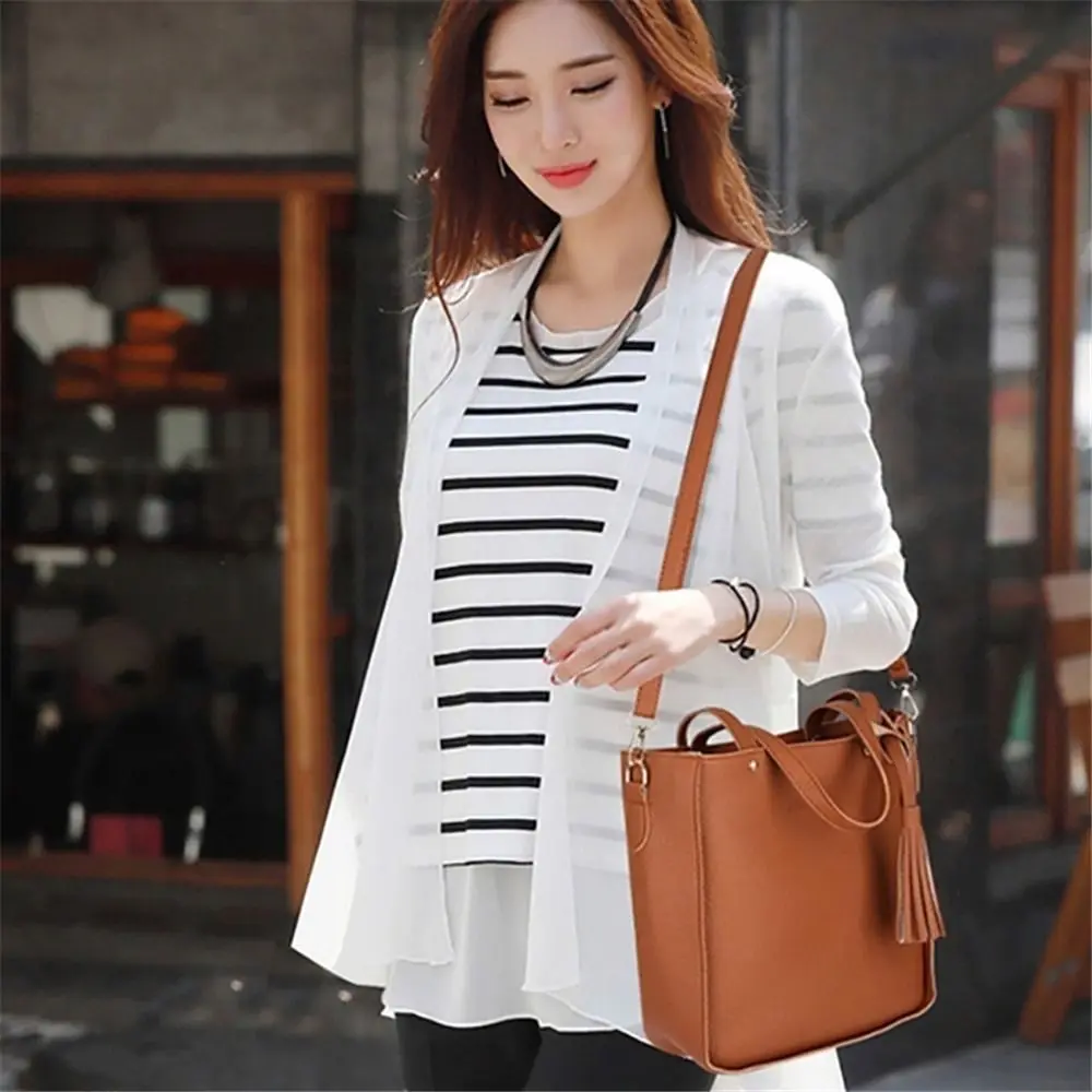 4Pcs/set Women Girls High capacity Leather Handbag Shoulder Bag Wallet Purses Crossbody Bag