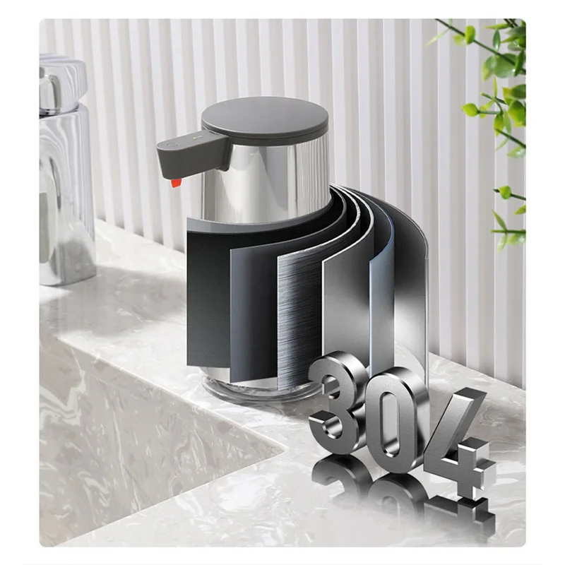 

ABMS-Stainless Steel Soap Dispenser Automatic Soap Dispenser With Infrared Sensor Liquid Hand Soap Dispenser For Bathroom