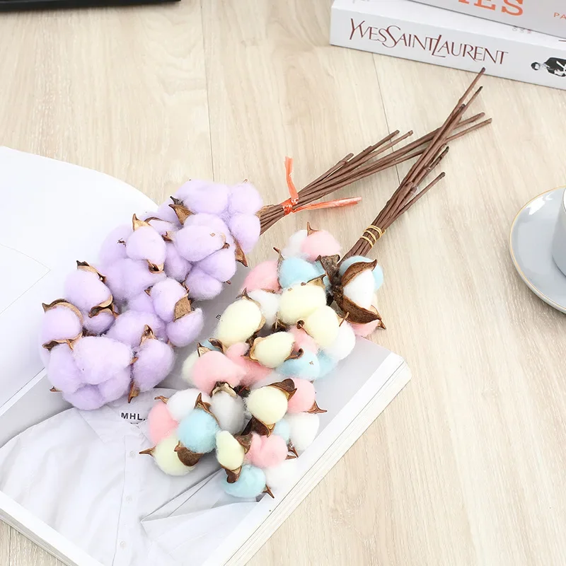 

Dry Flower Color Single Cotton Eternal Flower Christmas Bouquet Decoration Photography Props Home Furnishings Simulation Flowers