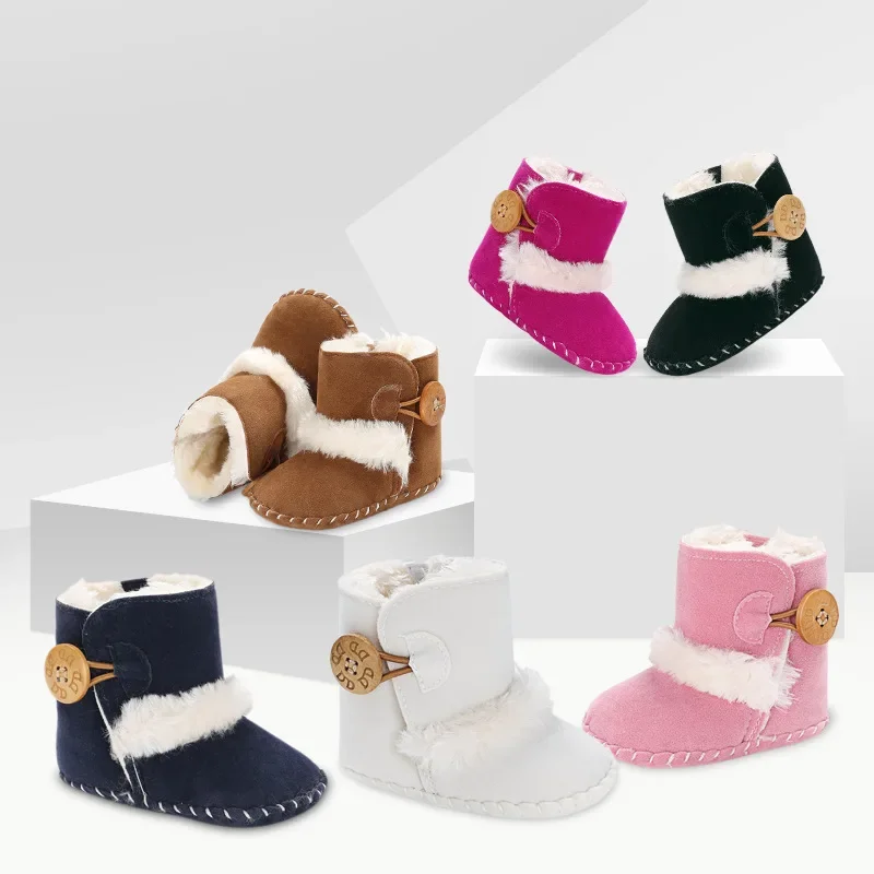 

Newborn Baby Boys Girls Snow Winter Boots Infant Toddler Soft Sole Winter Warm Crib Booties Shoes