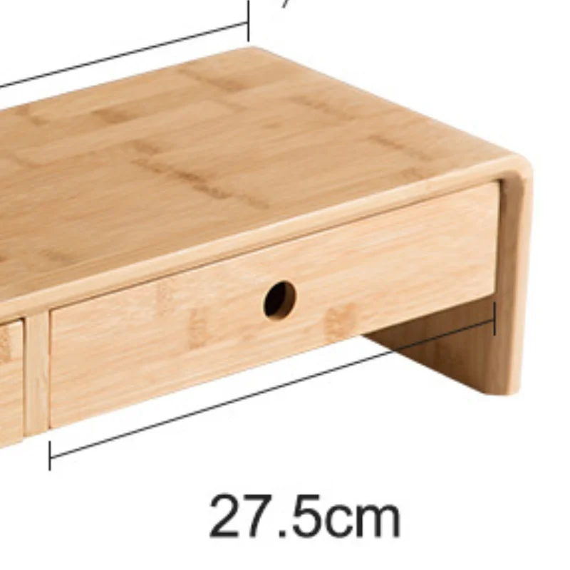 Bamboo Monitor Stand with Built-in Drawer for Office Desk Organization Home Office Storage