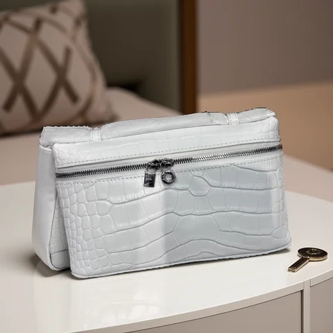 Shoulder Bag Handbag women Luxury Women's Crocodile Embossed Mobile Phone Handbag Brand New LP19 Genuine Leather Mini Small size