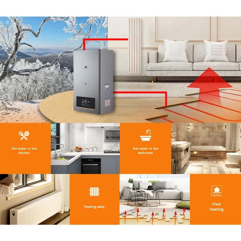 Natural Gas Portable RV Use Wall-Mounted LPG NG Instant Gas Geyser Boiler 12-16L Tankless Gas Water Heater - view 3