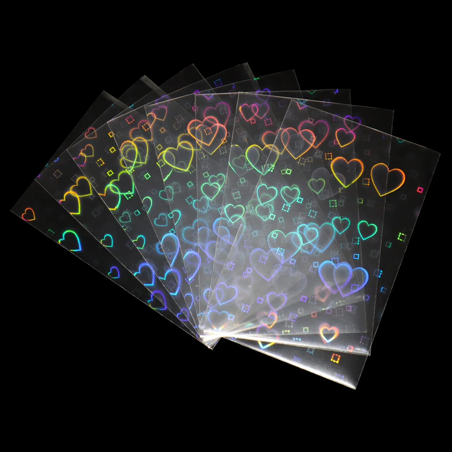 

Clear Super Cute Holographic Photo Cards Foil Shinny Laser Heart Shaped Holo Flash Kpop Spark Photocards Protectors