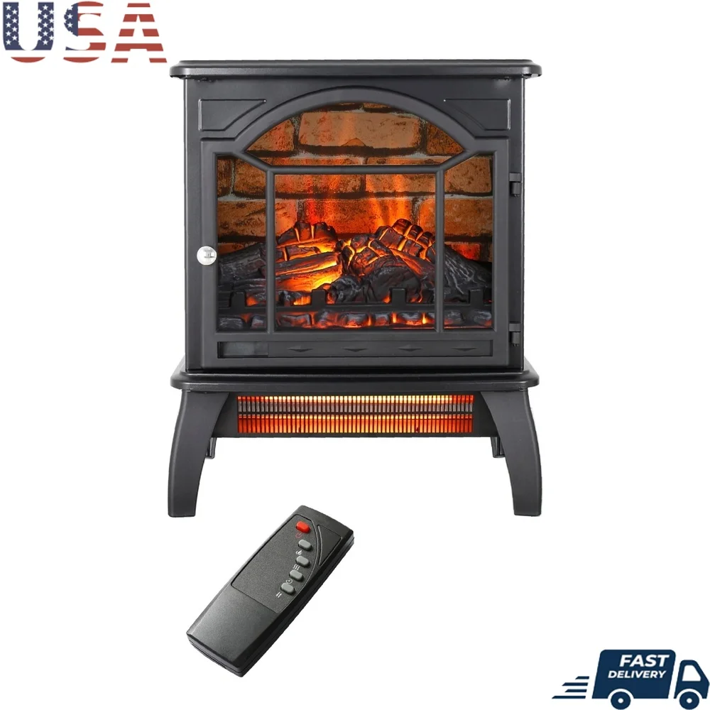 

Электрический каминный обогреватель, печь, 3D эффект пламени, регулируемый термостат, функция безопасности, тихая работа, функция таймера, портативный