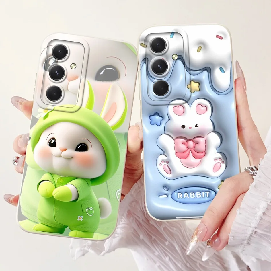 Case For Samsung Galaxy M55 Cover SM-M556B Cute Rabbit Cartoon Silicone Soft Matte Funda For Samsung M55s F55 C55 M 55 5G Bumper