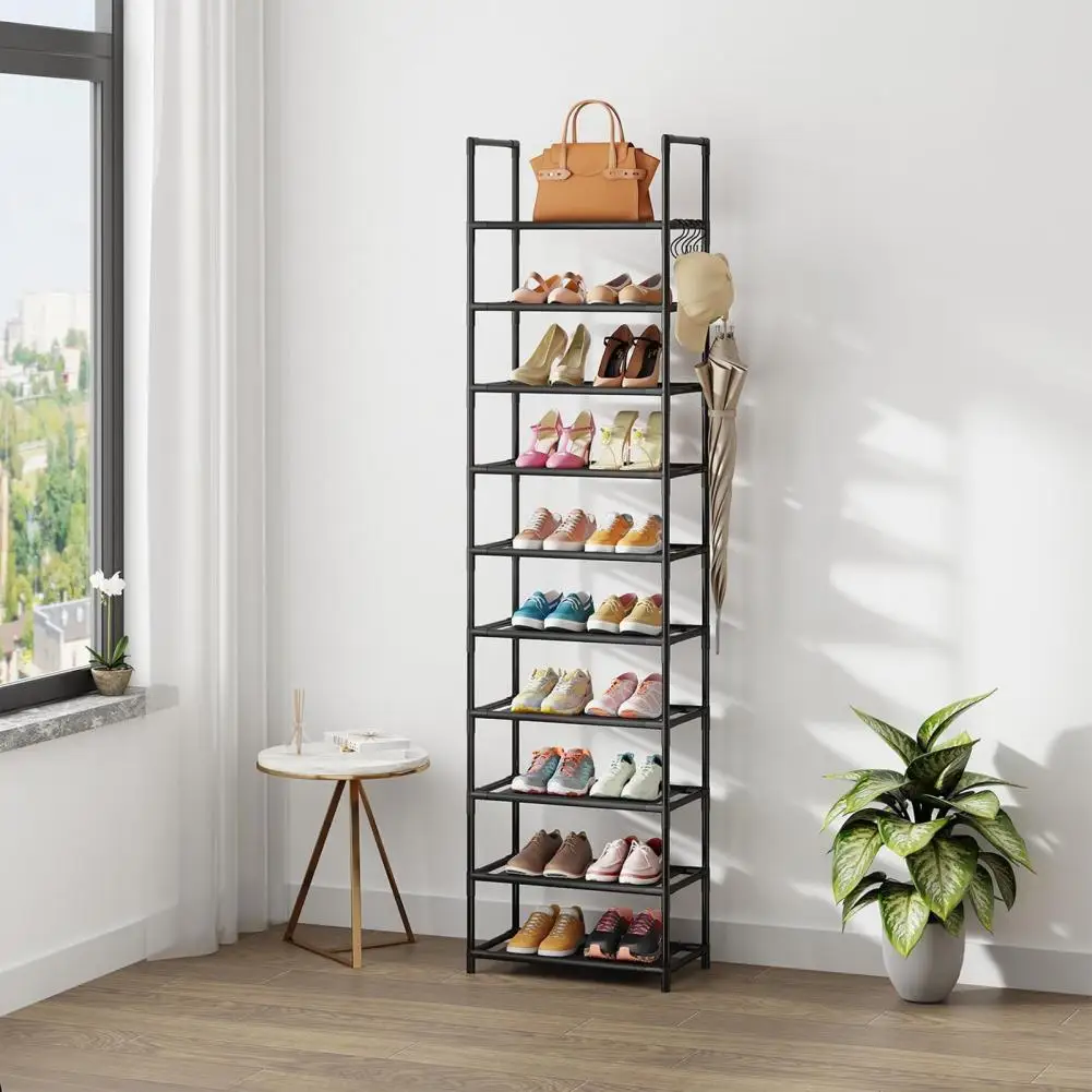 Thickened Iron Pipes Shoe Rack Divisible Shoe Rack Multi-layer Shoe Rack Organizer with High Stability for Easy for High