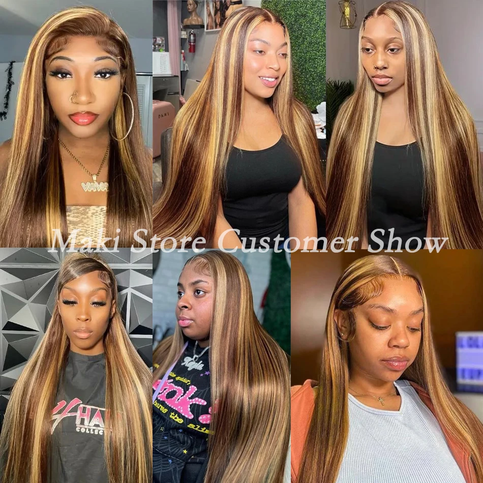 10a destaque pacotes de cabelo humano marrom p4/27 colorido 30 Polegada 100% extensões tecer cabelo virgem reto para mulher
