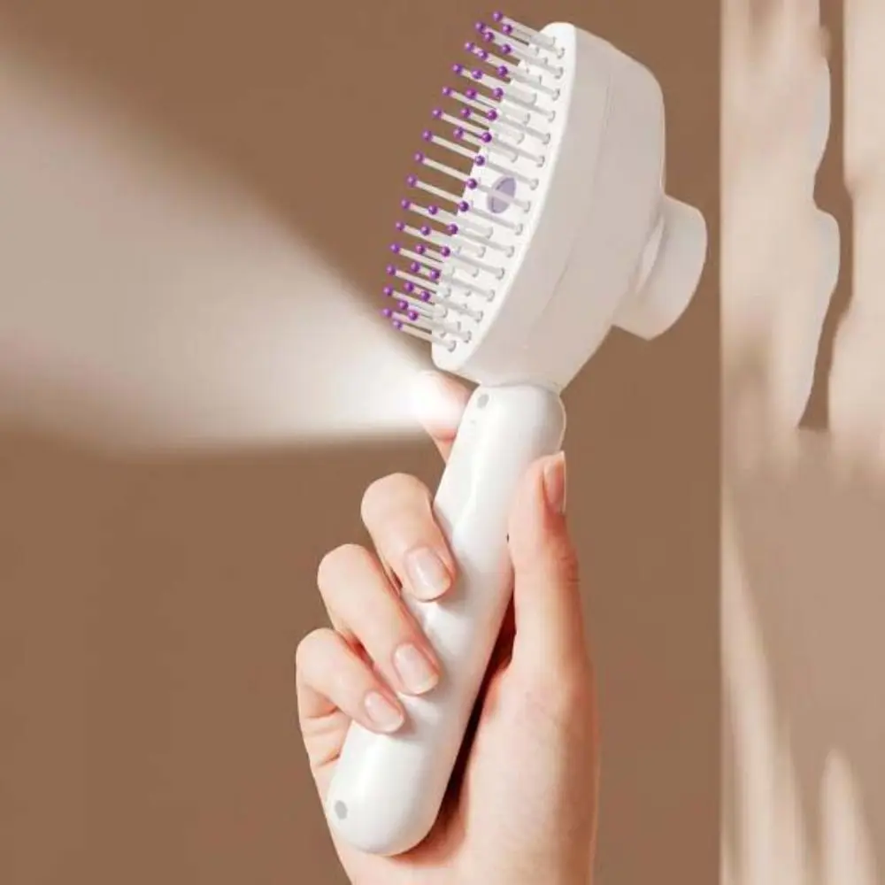 Multi-Function Red Light Spray Massage Comb Anti-Frizz Large Tank Portable Electric Spray Hair Brush Hair Care One-Key Clean