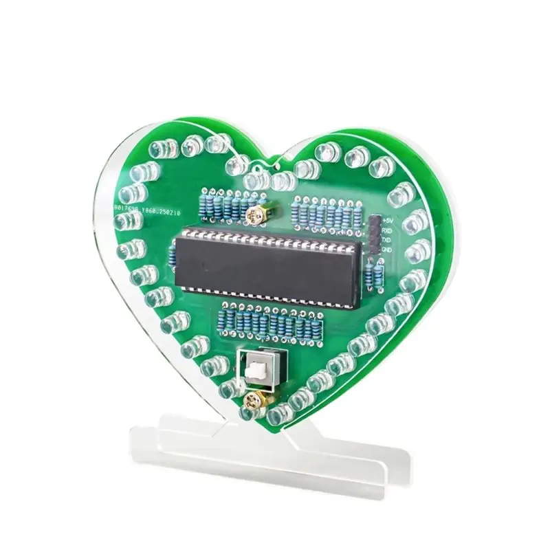 A34R PCB Soldering Practice Kit DIY Kit Electronic Multi-Function Heart-Shaped LED Digital Tube Display Clock