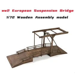 1/72 ww2 European Suspension Bridge Wooden Assembly Model Building Scene Simulation Miniature Toy