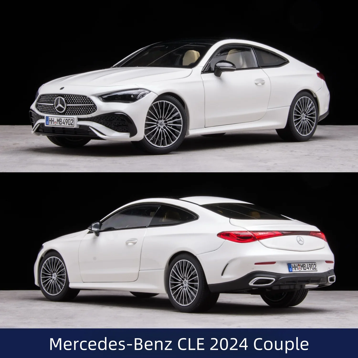 1:18 NOREV Mercedes-Benz CLE 2024 Paar nieuwe coupe legering compressie as miniatuur simulatie model, volwassen decoratie, jongen speelgoed