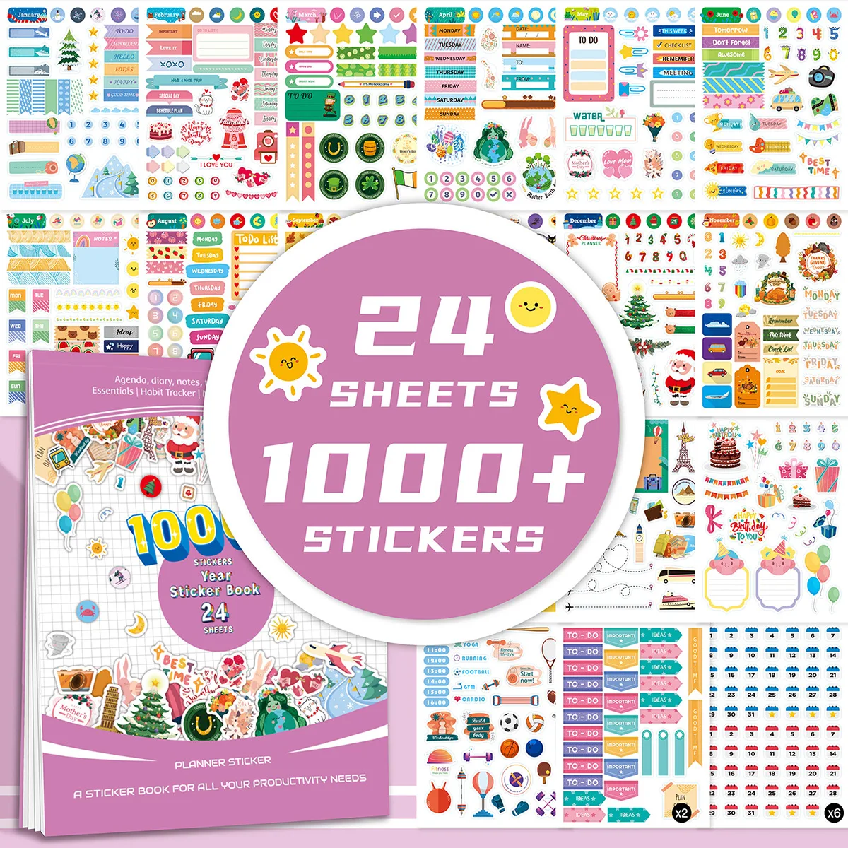 

Day/Week/Month Planner Sticker Book DIY Scrapbooking Diary Handbook Decorative Material Stickers Stationery