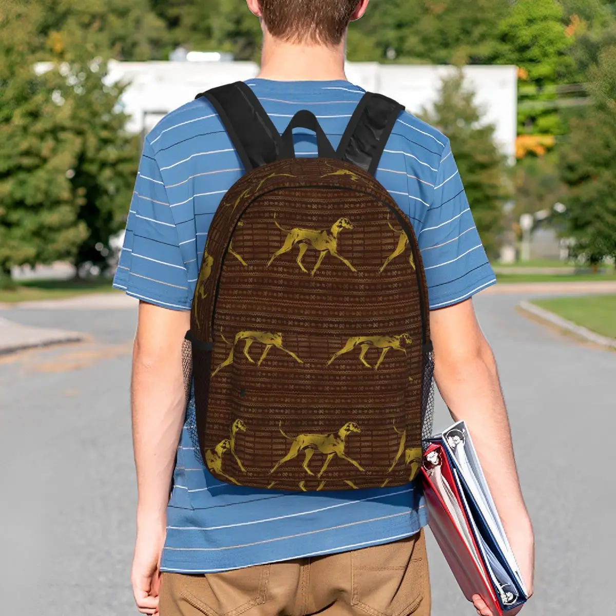 Greyhound Whippet Sighthound Dog Azawakh On African Backpack Student BookBag Men Women School Bag Computer Shoulder Bags