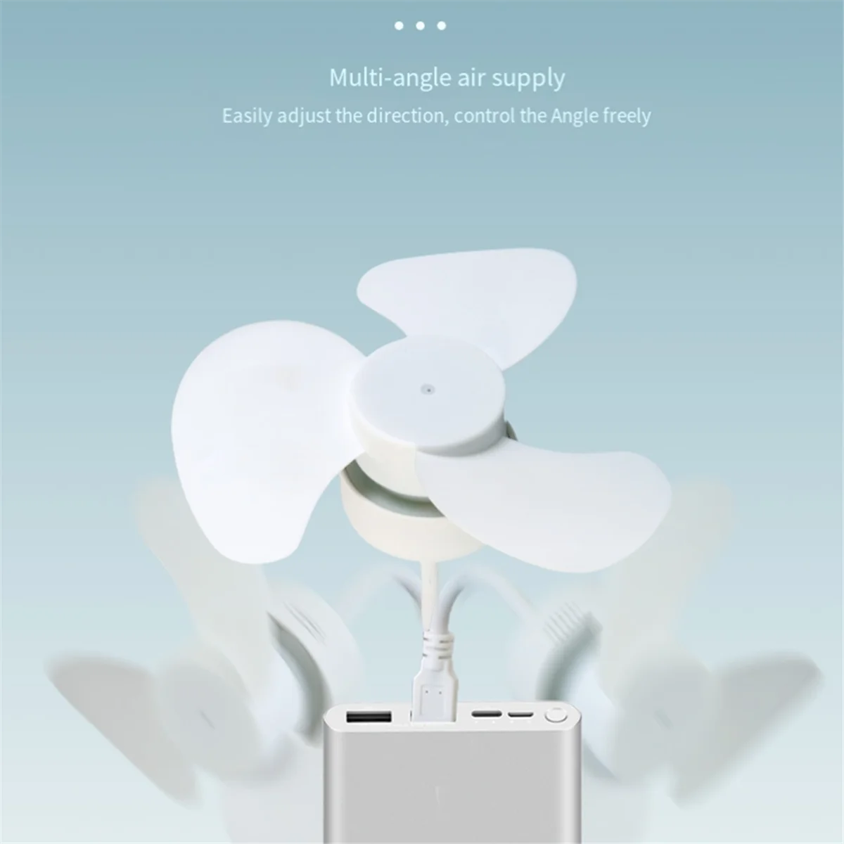 مروحة USB DC5V مروحة سقف تعديل 360 درجة مروحة كهربائية منخفضة الضوضاء مروحة تبريد داخلية للكمبيوتر المحمول