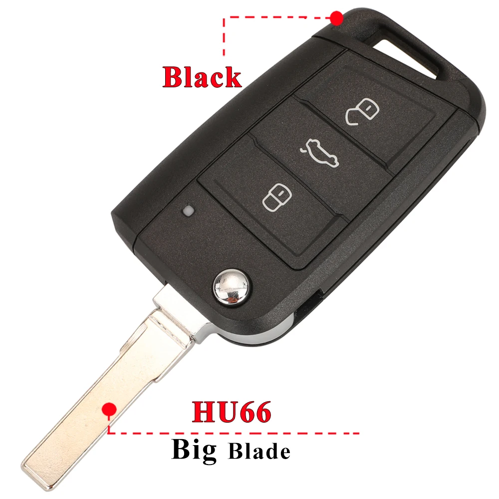Jingyuqin 10 stücke 3 Tasten Klapp Flip Remote Auto Schlüssel Abdeckung Fall Fob Für VW Golf 7 GTI MK7 Skoda octavia A7 Sitz