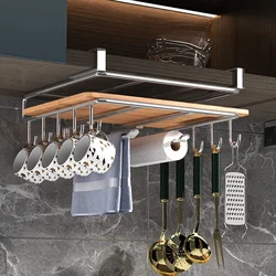 Soporte de tapa de olla de acero inoxidable para debajo del gabinete, estante colgante, organizador de estantes, estante de almacenamiento, suministros de cocina