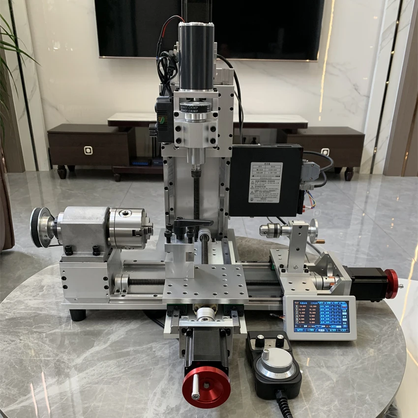 CNC Turn Milling Drill Integrated Numerical Control Turning, CNC Milling and Drilling Integrated CNC Lathe With 750w Servo Motor