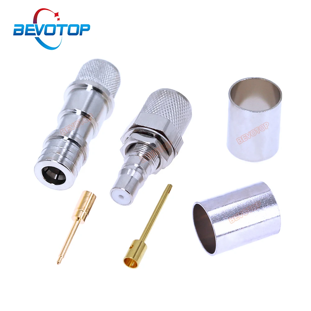 10PCS/LOT RG213 LMR400 QMA Male / Female RF Coaxial Connector 50 Ohm 50-7 QMA Connector for RG-213 LMR-400 Cable Wholesales